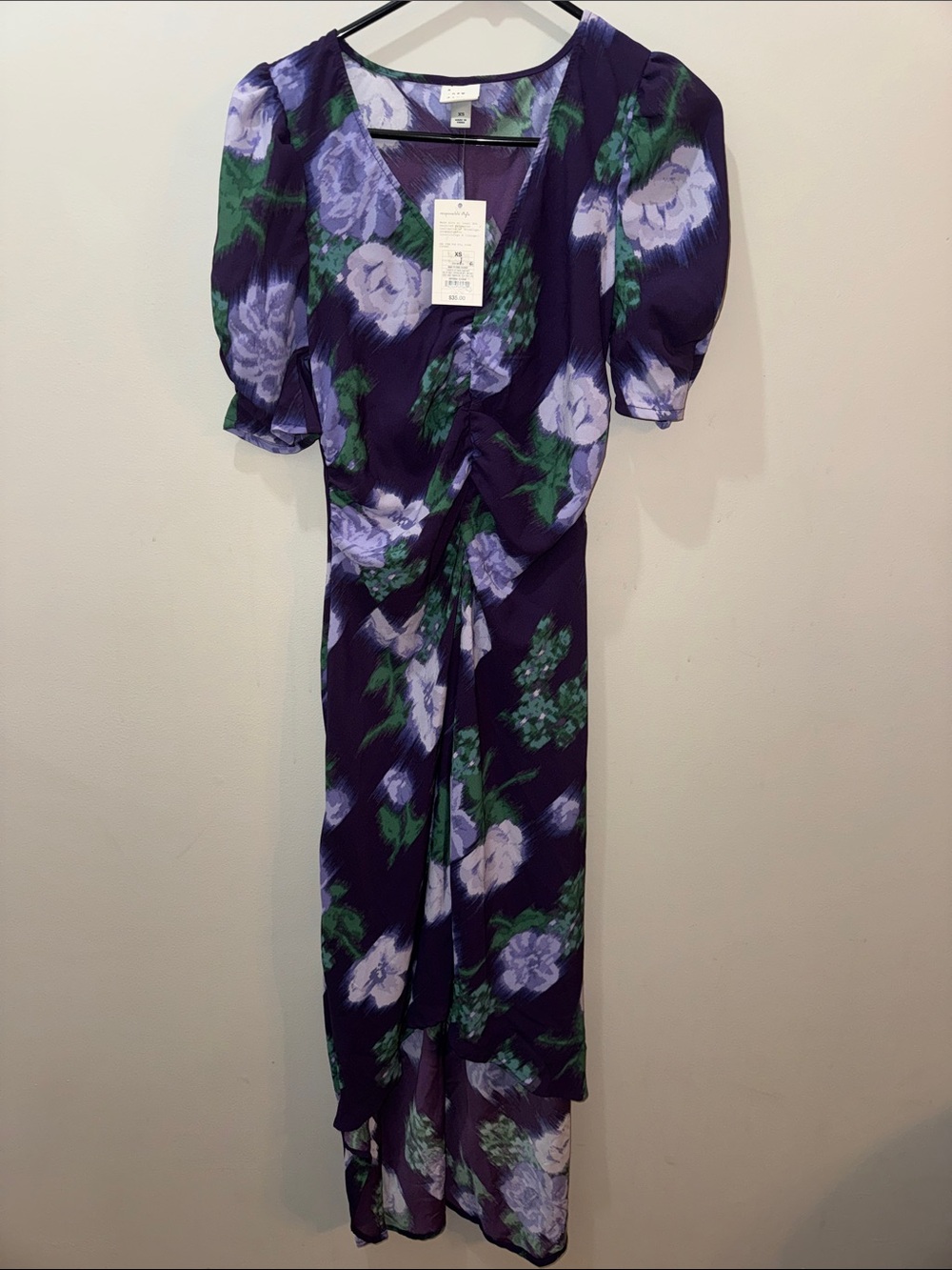 a new day Purple Floral Maxi Dress with Green and Lavender Print